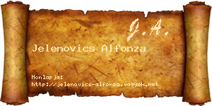 Jelenovics Alfonza névjegykártya